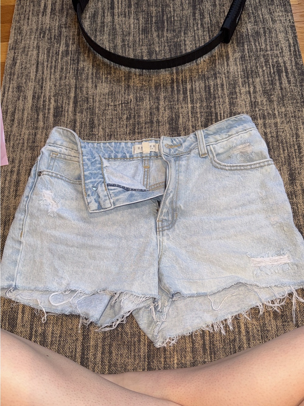 Francesca's Collections Light Blue Distressed Denim Cutoff Shorts